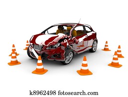 Red car accident Red car accident
