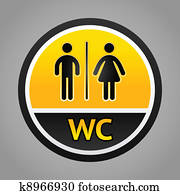 Funny Public Toilet Icon Pictogram Clipart | k8323581 | Fotosearch