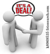 它是, a, 交易, 人們, 購買者, 以及, 賣主, 握手