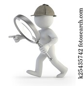3d small people - detective 3d small people - detective
