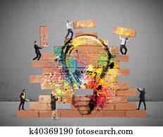 bulding, un, nuevo, creativo, idea
