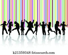 dancing children silhouettes dancing children silhouettes