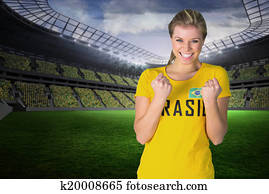Excited football fan in brasil tshi Excited football fan in brasil tshi