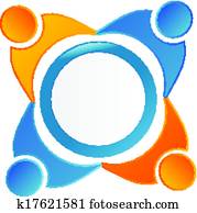 folk, symbol, arbete, som, lag, logo