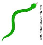 Green Snake with Scales Illustration Green Snake with Scales Illustration