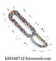 people in the shape of a medical scalpel.