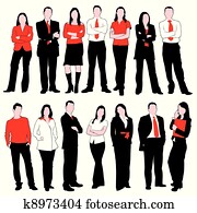 pessoas negócio, silhuetas, jogo