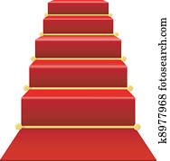 Staircase with red carpet Staircase with red carpet