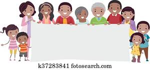 Stickman Family Black Banner Stickman Family Black Banner