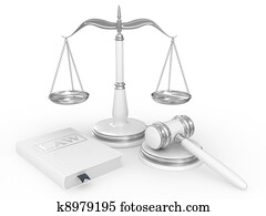 חוקי, gavel,, סולמות, ו, ספר של חוק