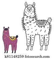 נקד, ל, נקד, משחק, עם, מצחיק, לאמה