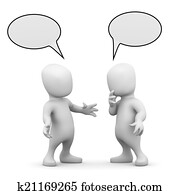 3d, שני, קטן, גברים מדברים, ל, כל אחד אחר