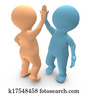 A high five between two persons that celebrate a success A high five between two persons that celebrate a success