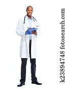 African american doctor writing prescription.