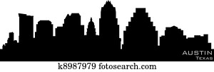 Austin, Texas skyline. Detailed vector silhouette Austin, Texas skyline. Detailed vector silhouette
