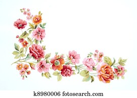 Color illustration of flowers in watercolor paintings Color illustration of flowers in watercolor paintings