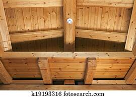 Familie zimmer, mit, holz, decke, balken Stock Foto | k3187787 | Fotosearch