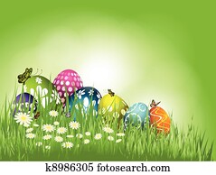 Easter eggs in grass Easter eggs in grass