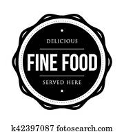 Fine food vintage stamp vector