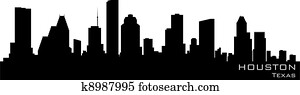 Houston, Texas skyline. Detailed vector silhouette Houston, Texas skyline. Detailed vector silhouette