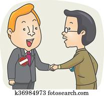 Man Candidates Shake Hands Man Candidates Shake Hands