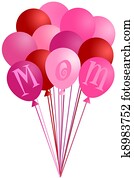 Mothers Day Mom Pink Balloons Mothers Day Mom Pink Balloons