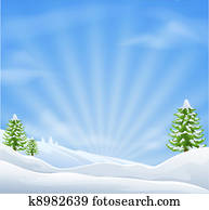 natal, neve paisagem, fundo