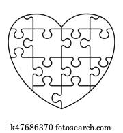 puzzel, herz, symbol puzzel, herz, symbol