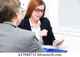 solicitante de trabajo, teniendo, un, entrevista