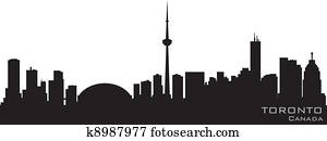 Toronto Canada skyline. Detailed vector silhouette Toronto Canada skyline. Detailed vector silhouette
