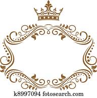 Elegant royal frame with crown Elegant royal frame with crown