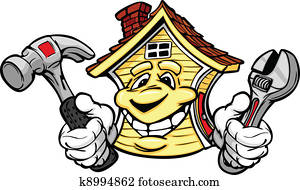 glad, hus, avholdelse, reparer, redskaper