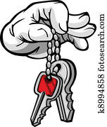 Hand Holding Keys in Fingers