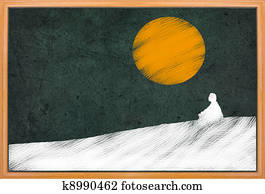 meditation under sunset, Buddhist activity meditation under sunset, Buddhist activity