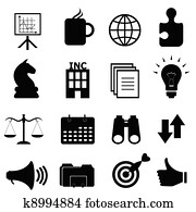 objetos de la corporación mercantil, icono, conjunto