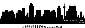 San Antonio, Texas skyline. Detailed vector silhouette San Antonio, Texas skyline. Detailed vector silhouette