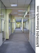 Long office corridor