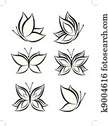 set of Butterfly Vector set of Butterfly Vector