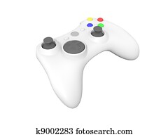 White Video Game Controller on White