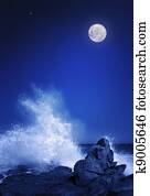 ירח, ו, סאיסכאף, בלילה