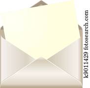 Open envelope with card Open envelope with card