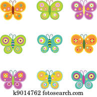 Retro Butterflies Retro Butterflies