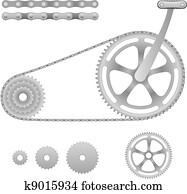 vetorial, engrenagem bicicleta