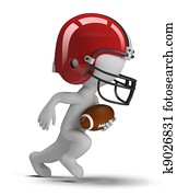 3, liten, folk, -, amerikansk fotboll