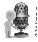 3d small people - retro microphone 3d small people - retro microphone