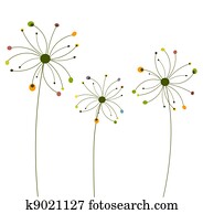Abstract dandelion flowers Abstract dandelion flowers