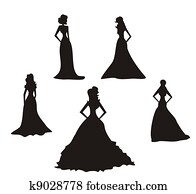 Bride silhouettes set Bride silhouettes set