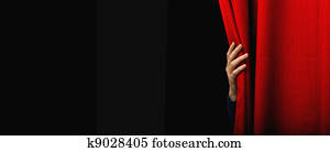 Opening red curtain Opening red curtain