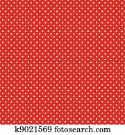Seamless Polka Dots, Bright Red Seamless Polka Dots, Bright Red
