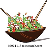 tossed salad over white tossed salad over white
